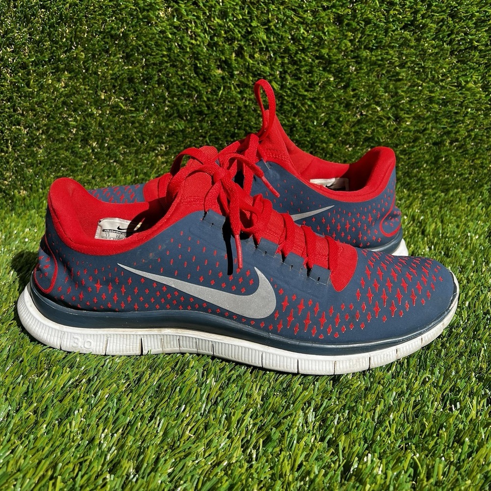 Nike Shoes Men Size 11 Free 3.0 v4 Gray & Blue Running Comfort